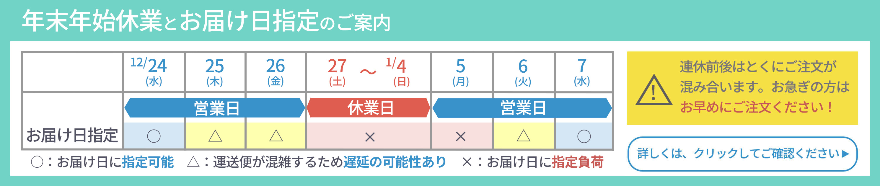 年末年始休業2025